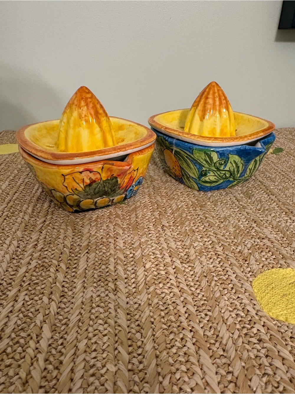 Ceramica Assunta Positano Italy Ceramic Citrus Juicer Set Dipinto a Mano Amalfi